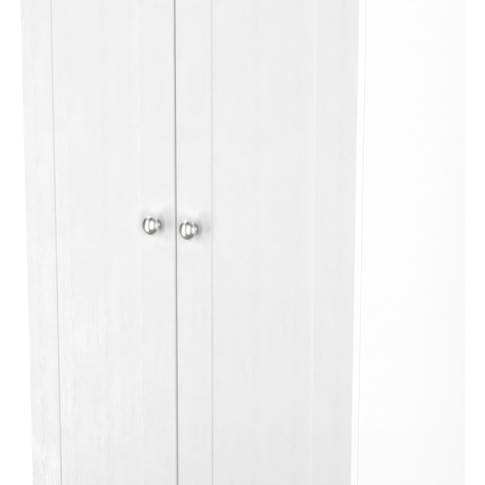 Crowndale Sussex 2 Door White Ash and Bardolino Oak Tall Wardrobe Ready Assembled Image 7