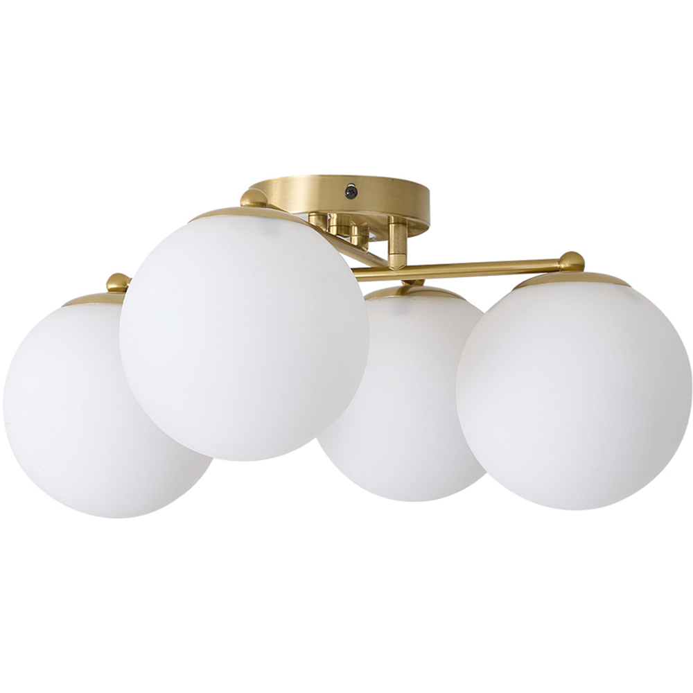 Living and Home 4 Light Gold Glass E27 Ceiling Light Image 1