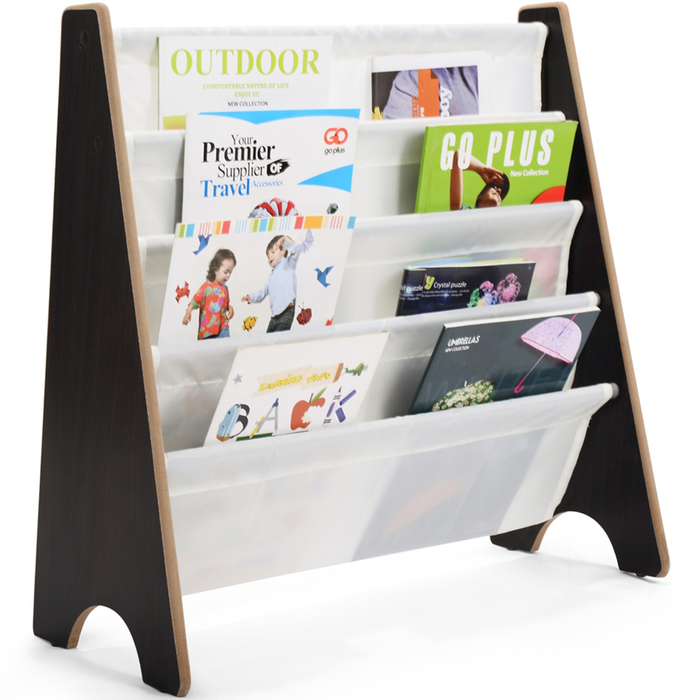 Costway 4 Shelf Kids Coffee Bookcase Image 5