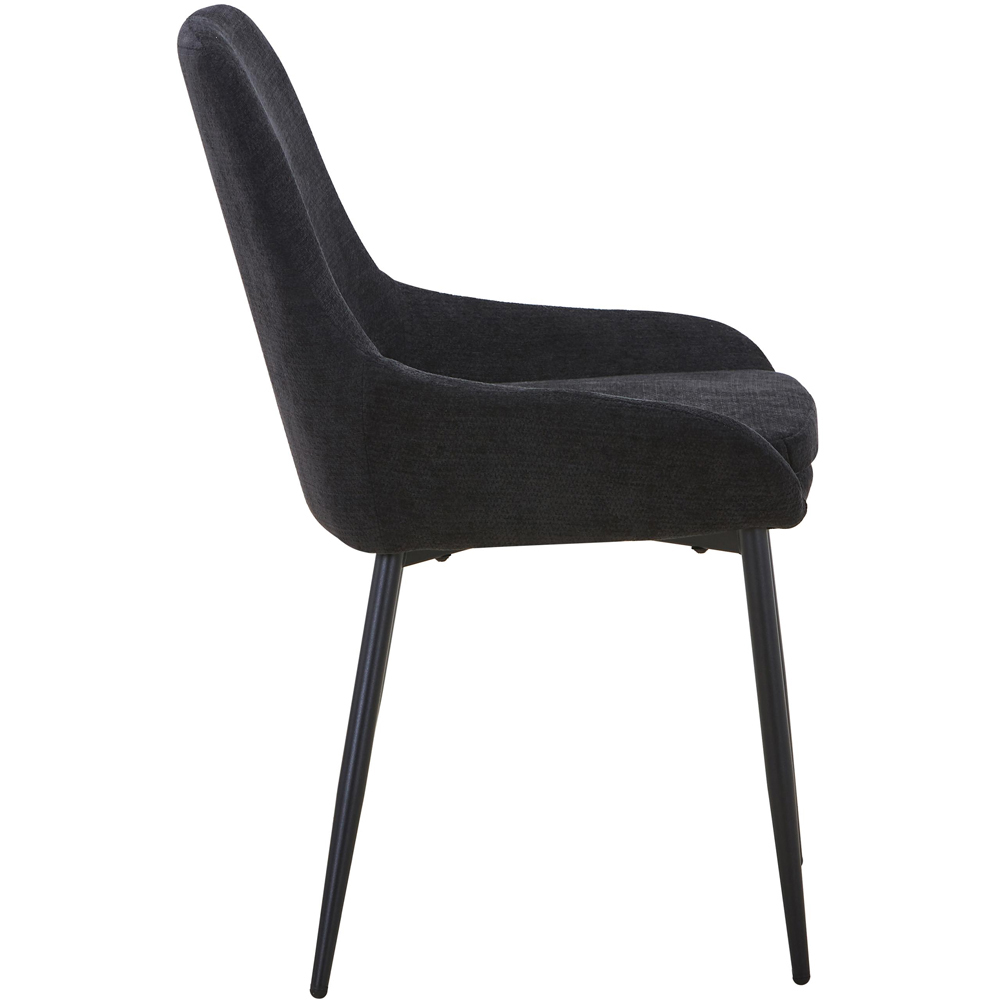 Portland Valenza Black Curved Back Dining Chair Image 3