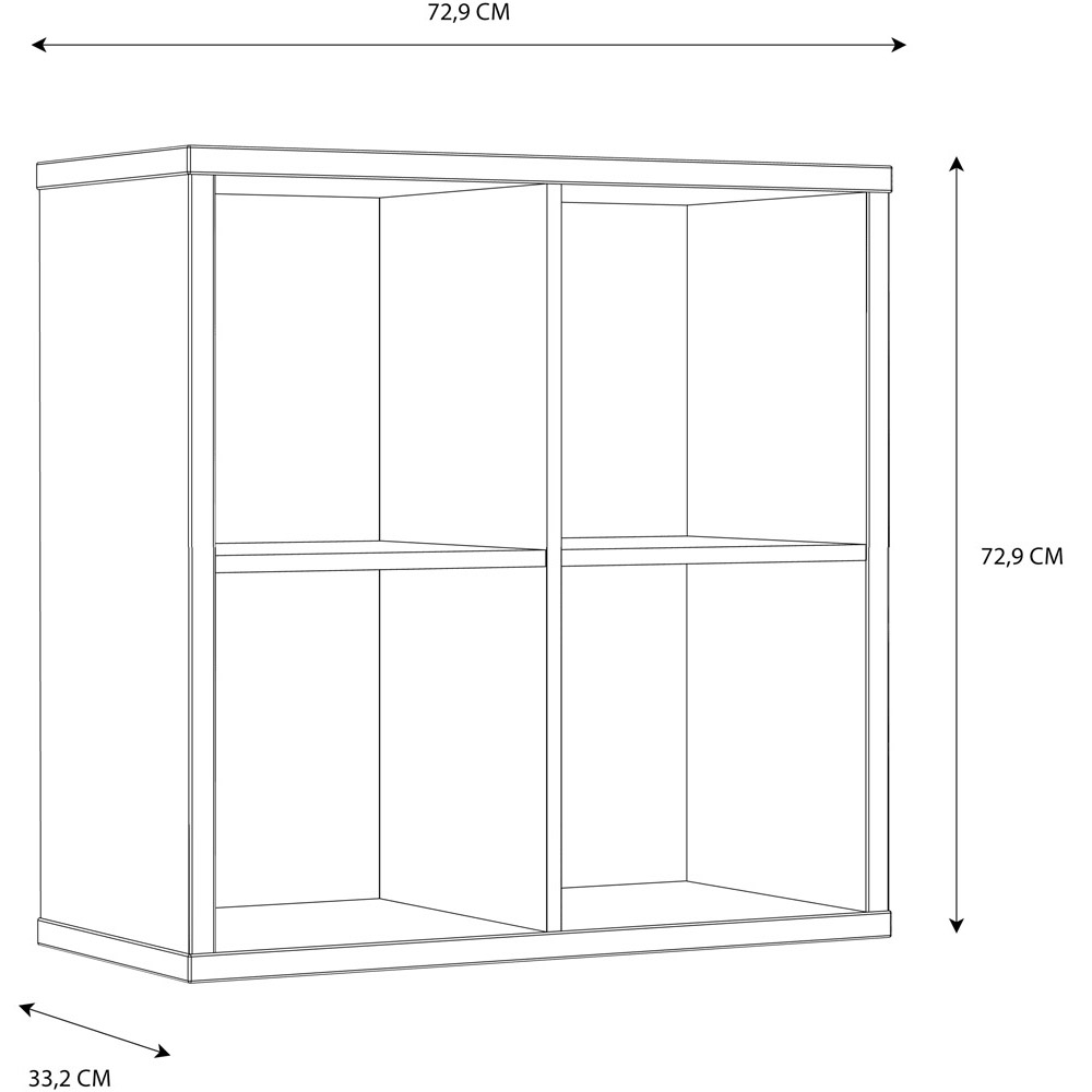 Florence Mauro 4 Cube Gloss White Bookshelf Image 8