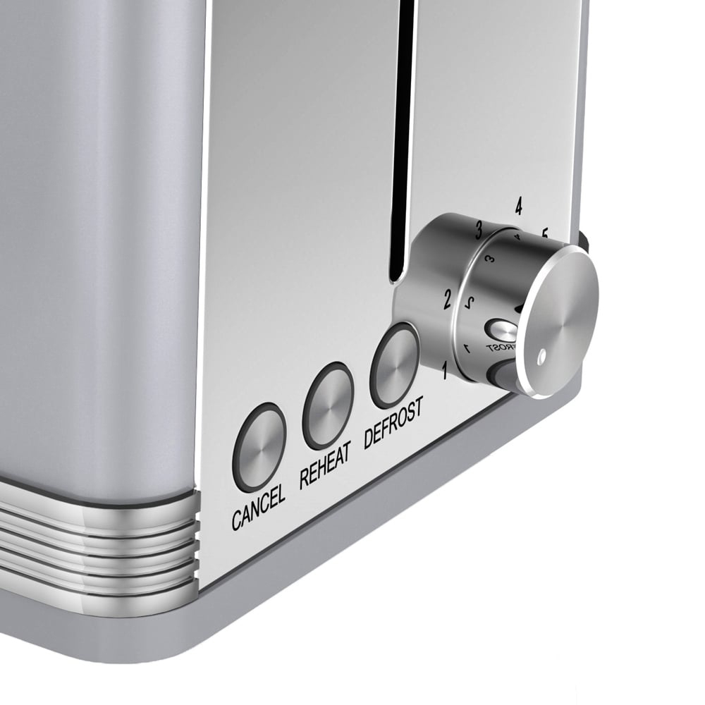 Swan ST19010GRN Grey 2 Slice Retro Toaster Image 3