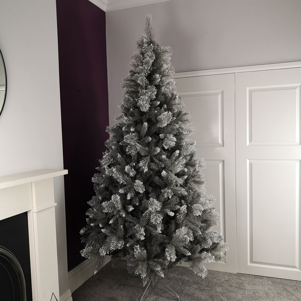 Premier Grey Snow Fir Artificial Christmas Tree 8ft Image 2