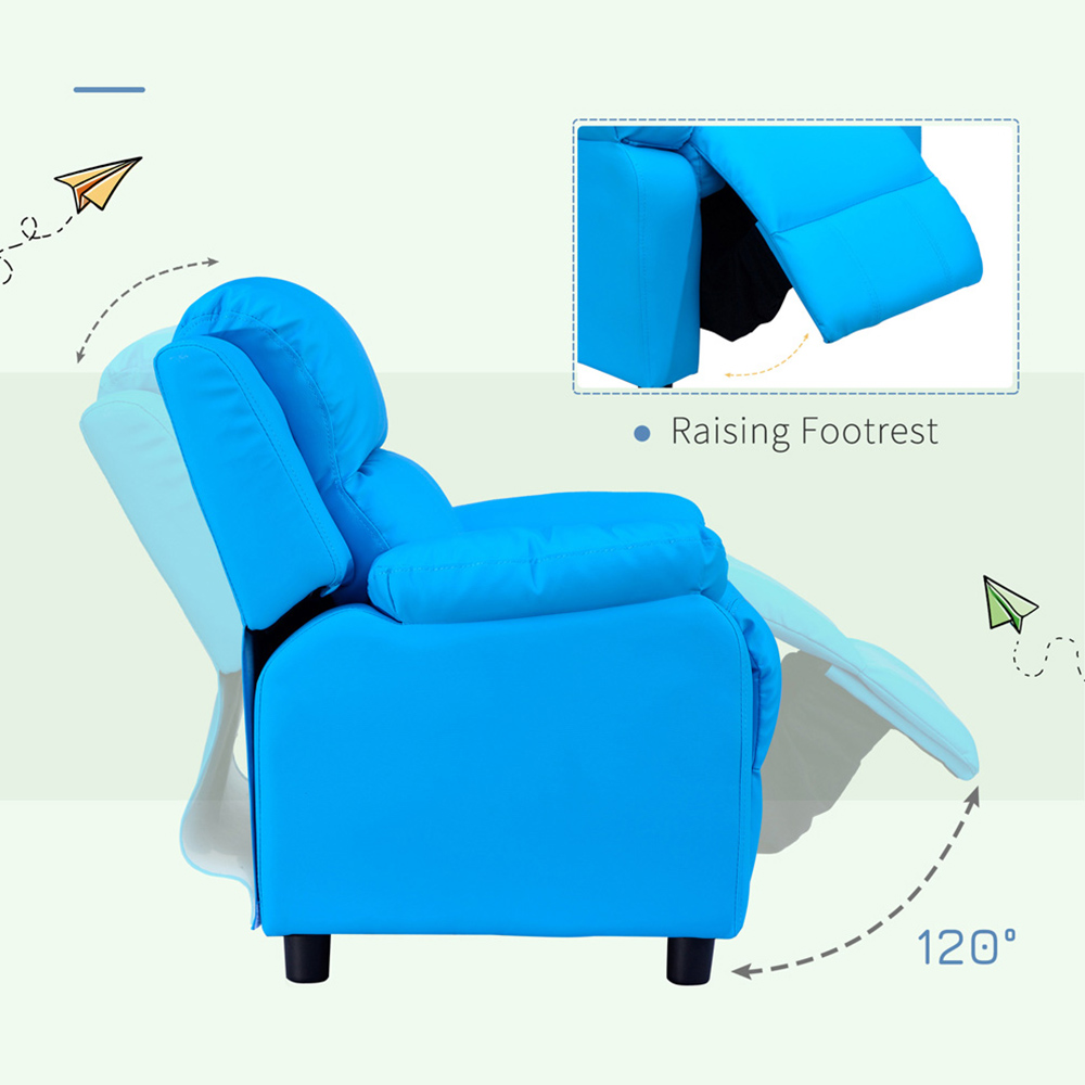 HOMCOM Kids Single Seat Blue Sofa Image 5