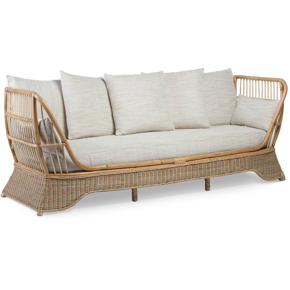 Desser Natural Rattan Day Bed Sofa with Jasper Cushion Image 2