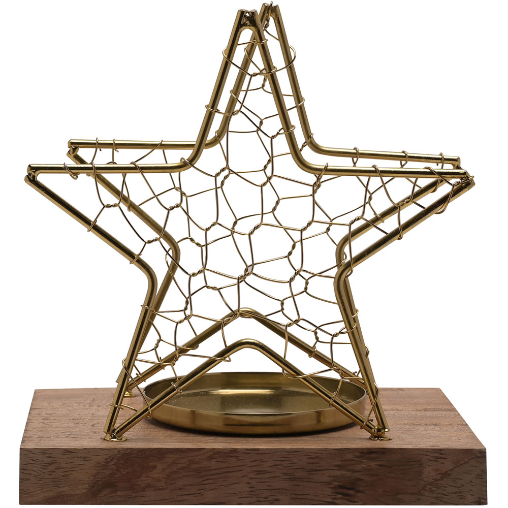 The Christmas Gift Co Celestial Gold Star Wire Candle Holder Medium Image 1