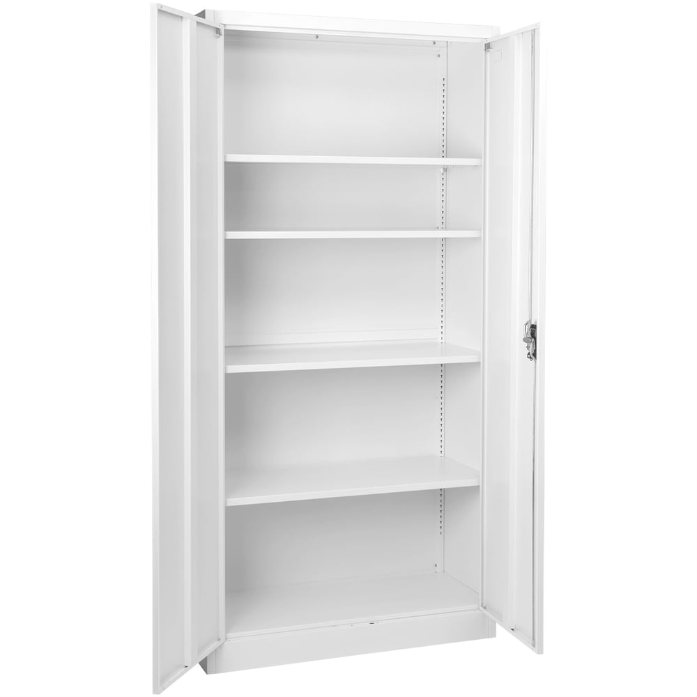 MMT Furniture Designs 2 Door White Stainless Steel Lockable Tall Filing Cabinet Image 3