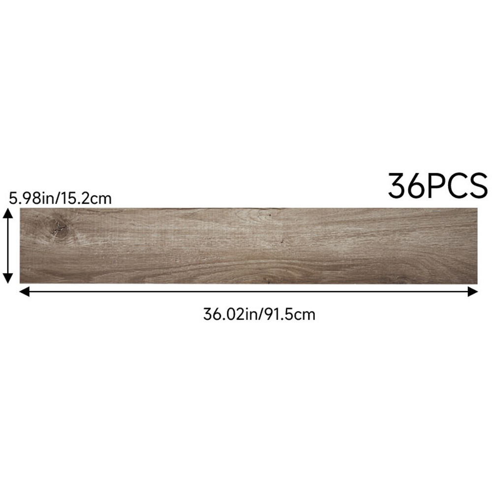 Living and Home Brown Rectangle PVC Flooring Self Adhesive 36 Pack Image 8