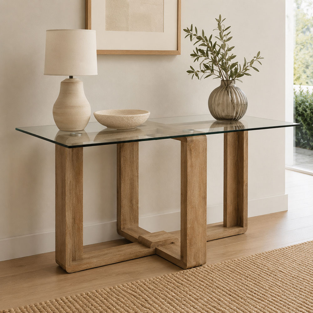 Premier Housewares 4 Seater Clear Tempered Glass Dining Table Image 3
