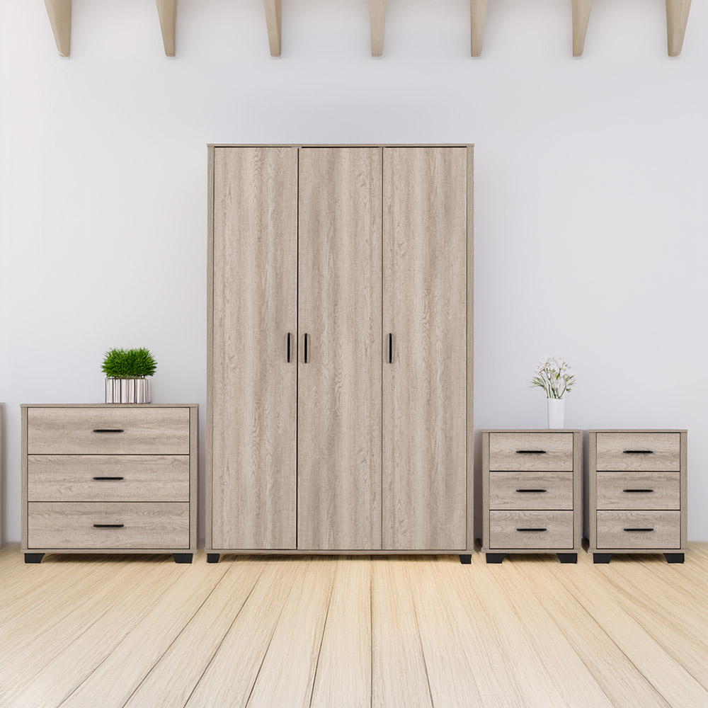 Seconique Oliver Light Oak Effect 4 Piece Bedroom Furniture Set Image 1