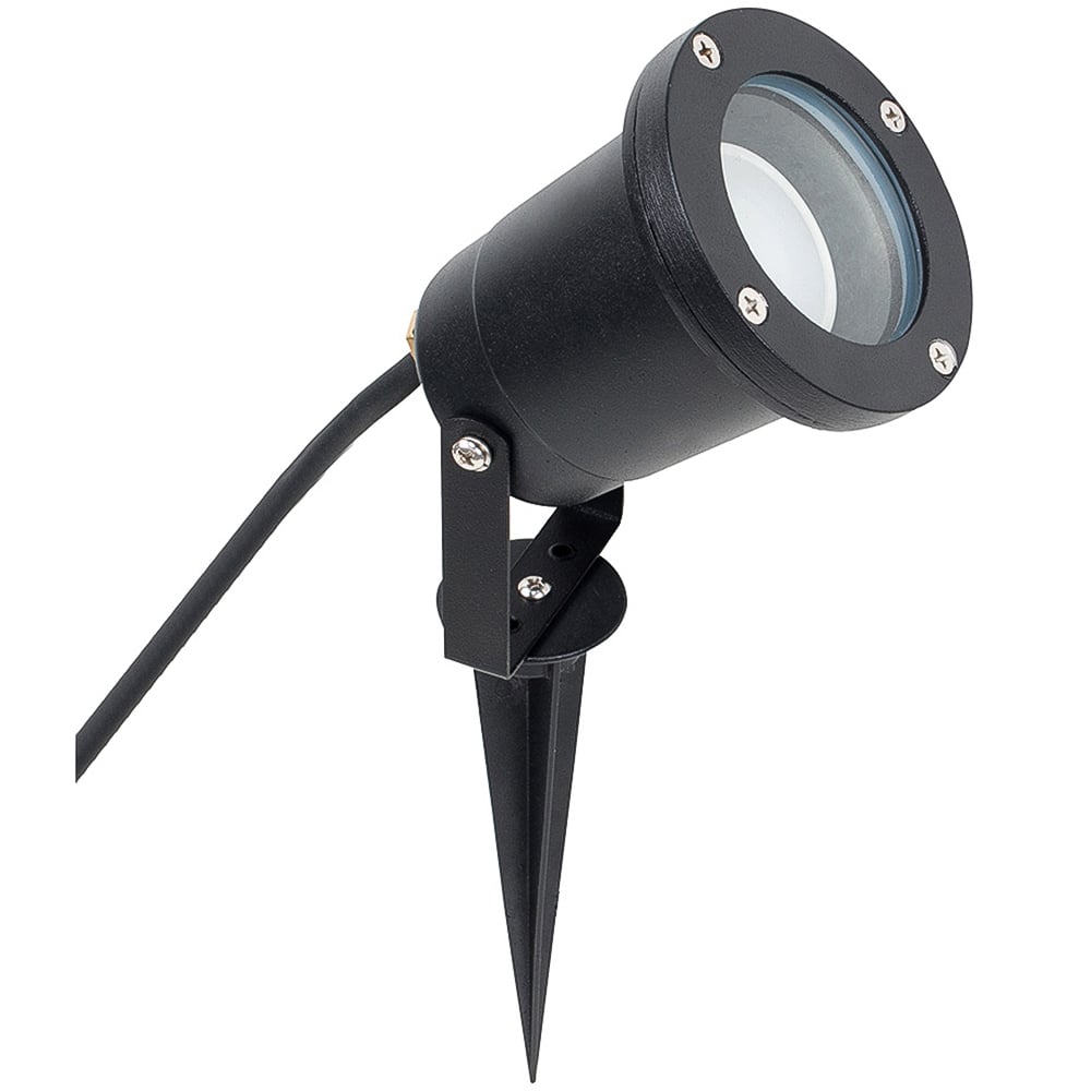 Derwent Set of 2 Black Outdoor Spike Lights with 5W Warm White Bulb Image 1