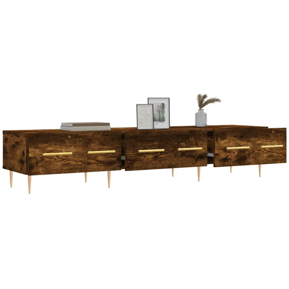 vidaXL 3 Drawer Smoked Oak TV Cabinet Image 4