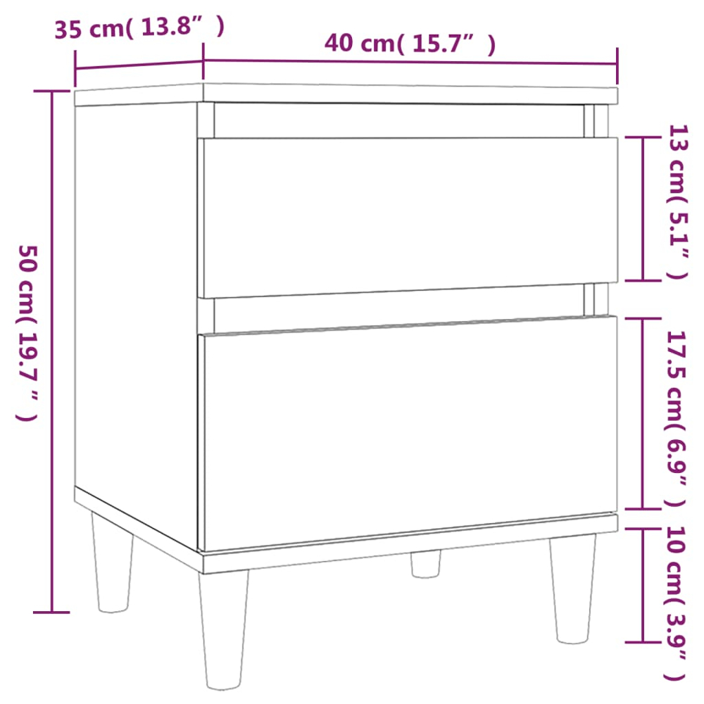 vidaXL Single Door Single Drawer Concrete Grey Bedside Cabinet Image 9