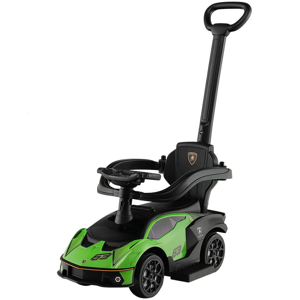 Costway Kids Green Licensed Lamborghini Ride On Push Car with Removable Guardrails and Handle Image 1