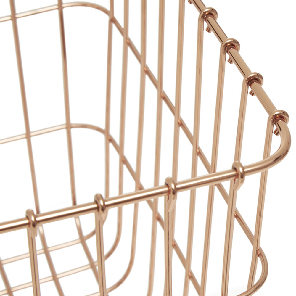 Premier Housewares Vertex Copper Finish Square Basket Image 3