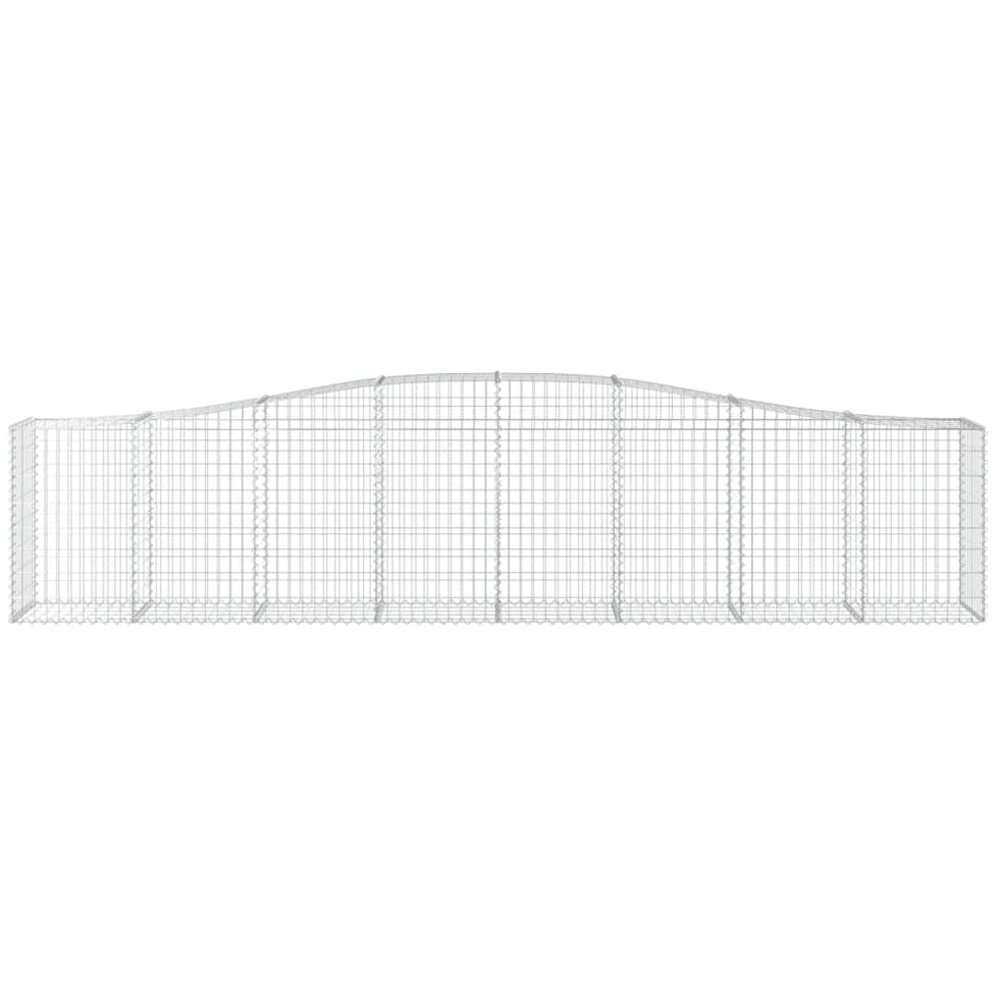 vidaXL Silver Galvanised Iron Arched Gabion Basket 400 x 50 x 80/100cm 20 Pack Image 3