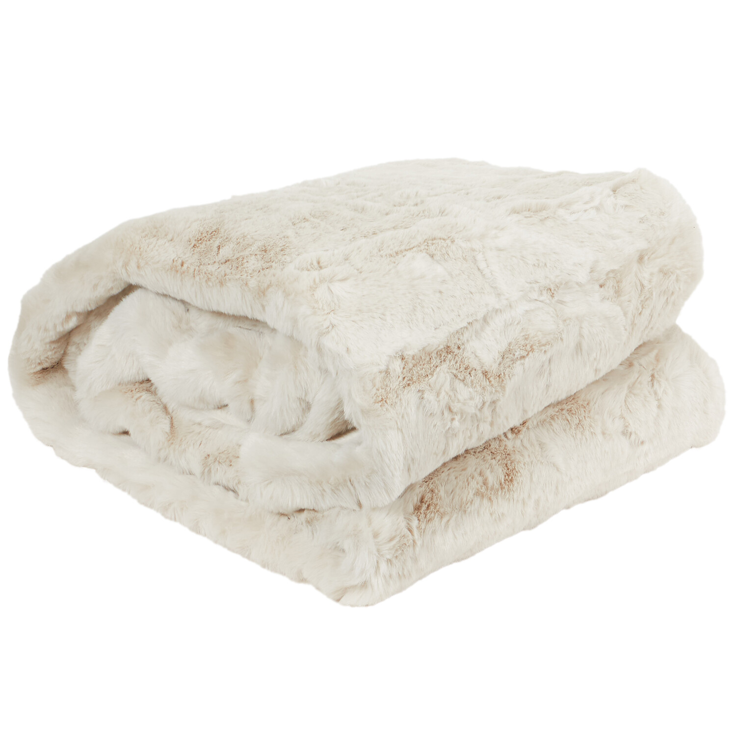 Rabbit Faux Fur Throw - Champagne / Extra Large Image 3