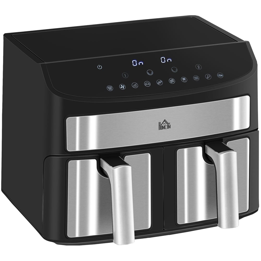 HOMCOM 800-174V70BK Black 8L Oil Free Dual Air Fryer 2400W Image 1