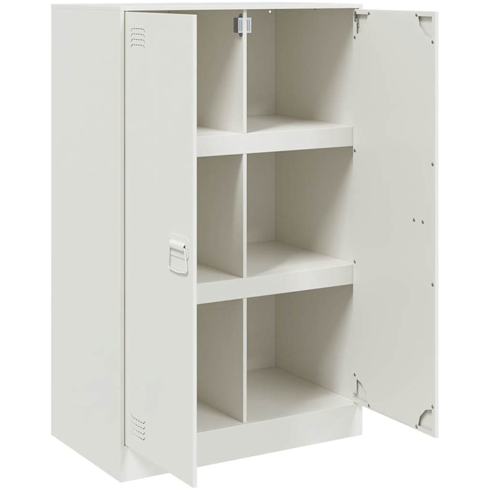 vidaXL 2 Door White Steel Sideboard Image 6