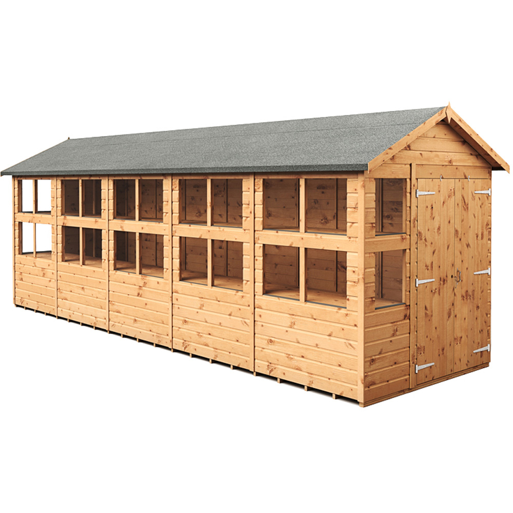 Empire Sheds 6 x 20ft 2 Door Dipped Treated Tongue and Groove Apex Potting Shed Image 1
