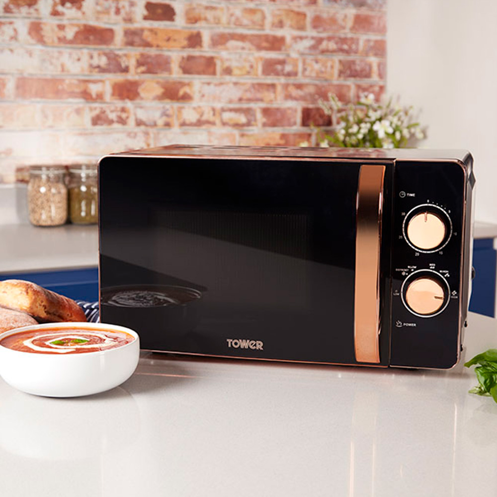 Tower T24020 Black & Rose Gold Effect 20L Manual Microwave 800W Image 8