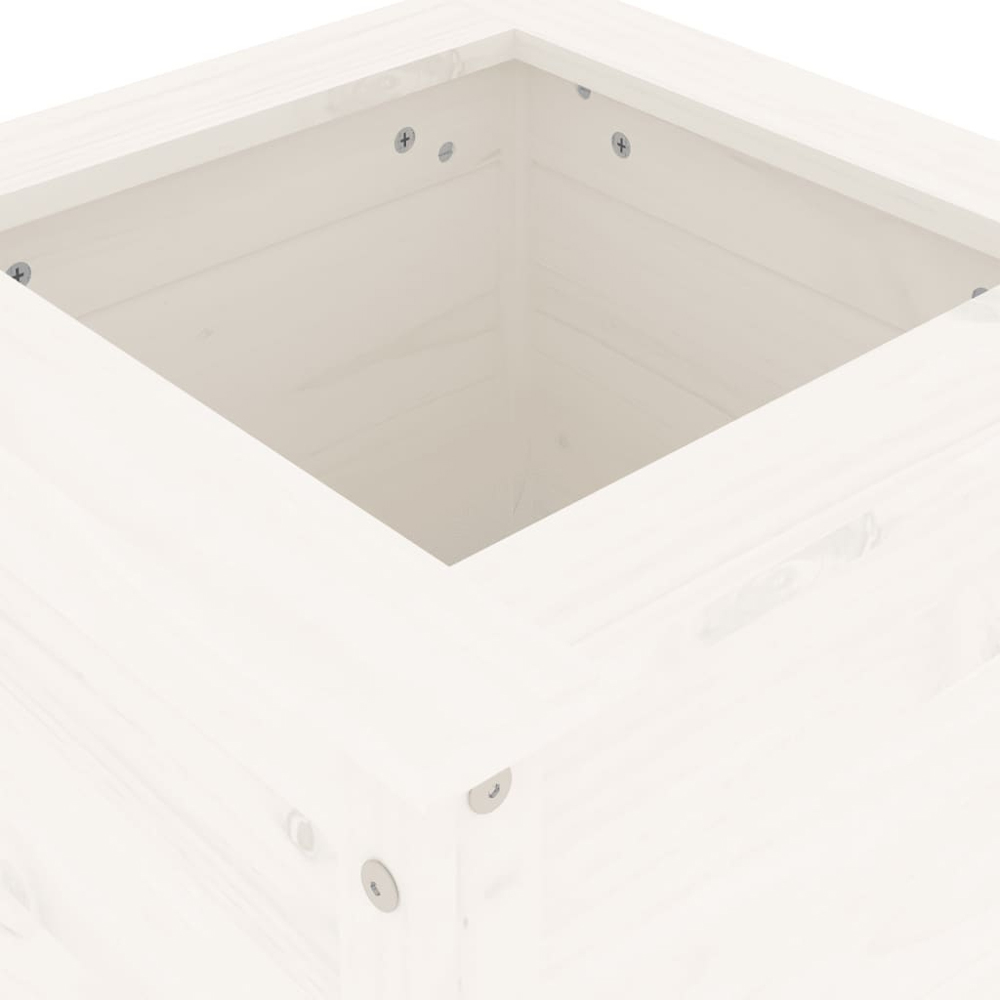 vidaXL White Solid Pine Wood Tall Garden Planter 78 x 40 x 40cm Image 8