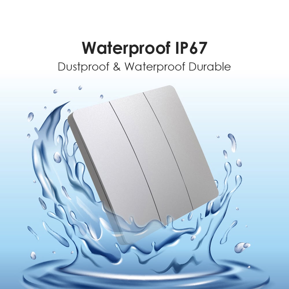 ENER-J 3 Gang Silver Wireless Non Dimmable Kinetic Switch Image 3