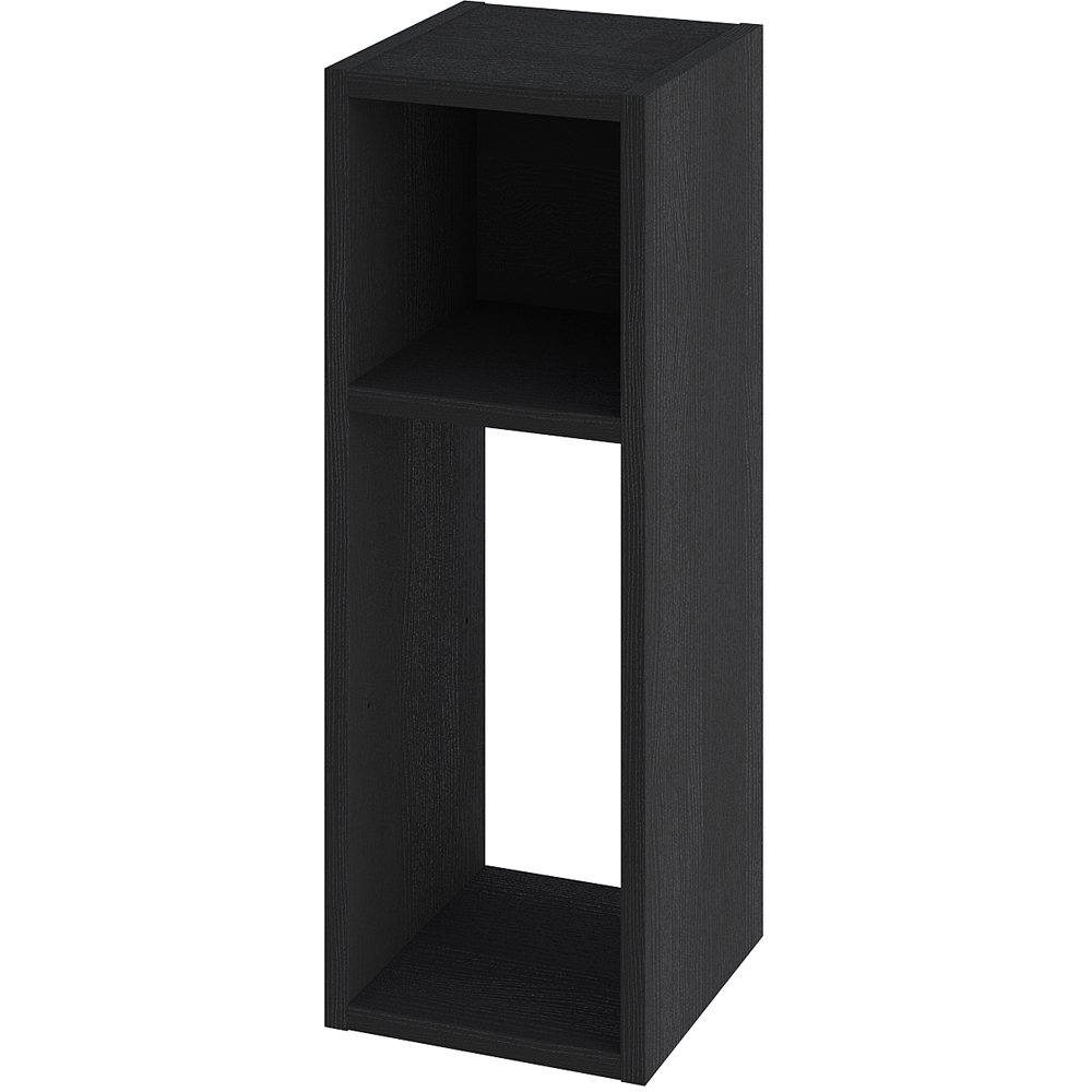 Decortie Combayn 3 Shelf Black Wood Low Bookcase Image 2