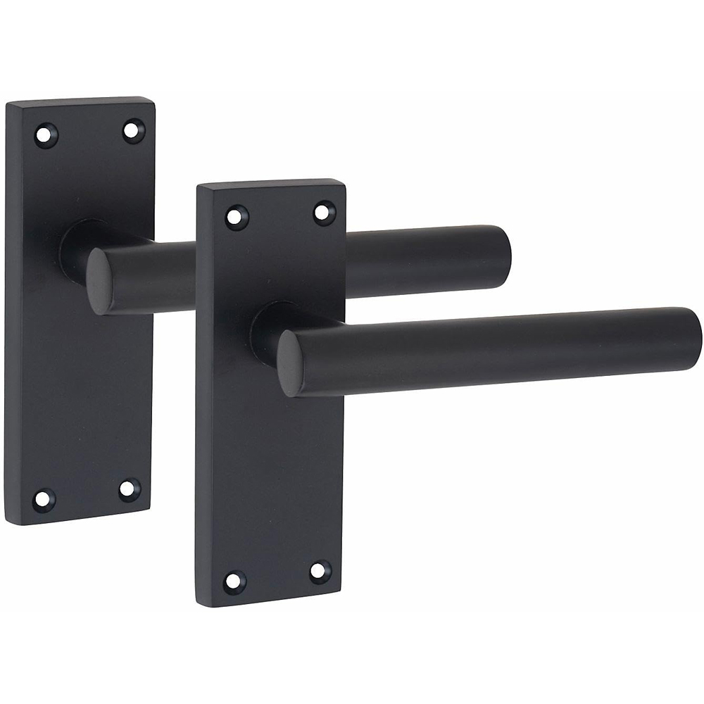 Golden Grace Matt Black Victorian Straight T-Bar Latch Door Handle Set 120 x 40mm Image 1