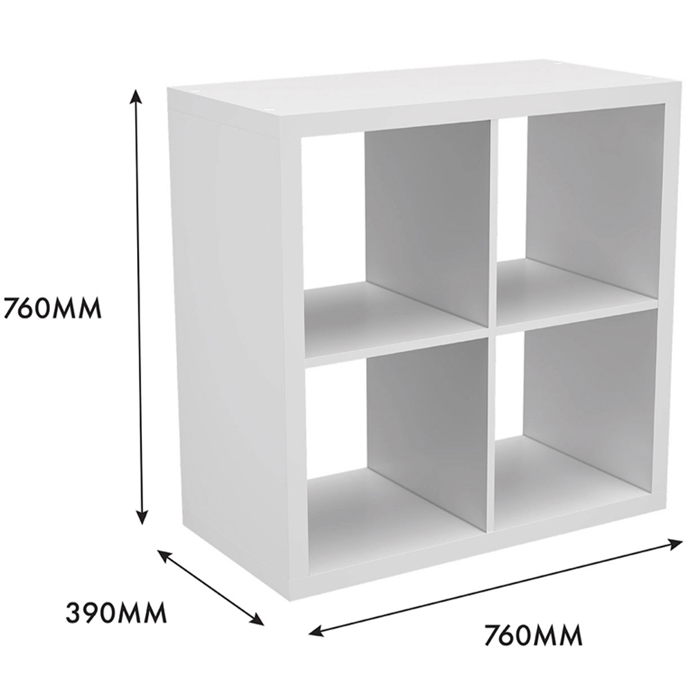 Clever Cube 4 Shelf White Square Storage Unit Image 6