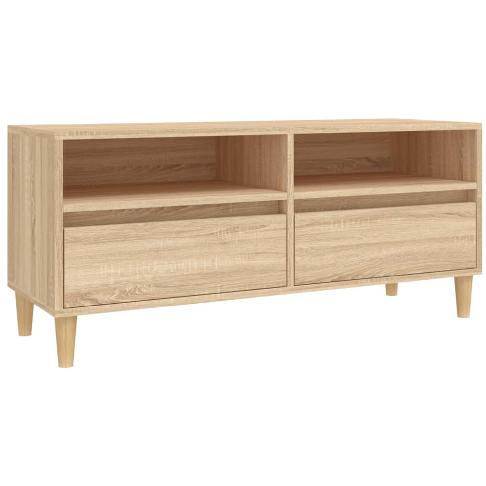 vidaXL 2 Drawer 2 Shelf Sonoma Oak TV Cabinet Image 2
