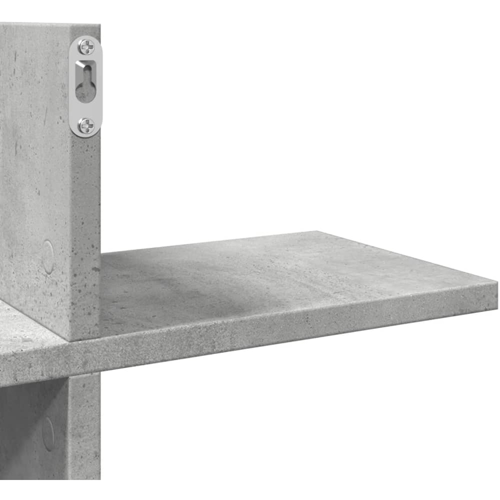 vidaXL 8 Shelf Concrete Grey Wall Shelf Image 7
