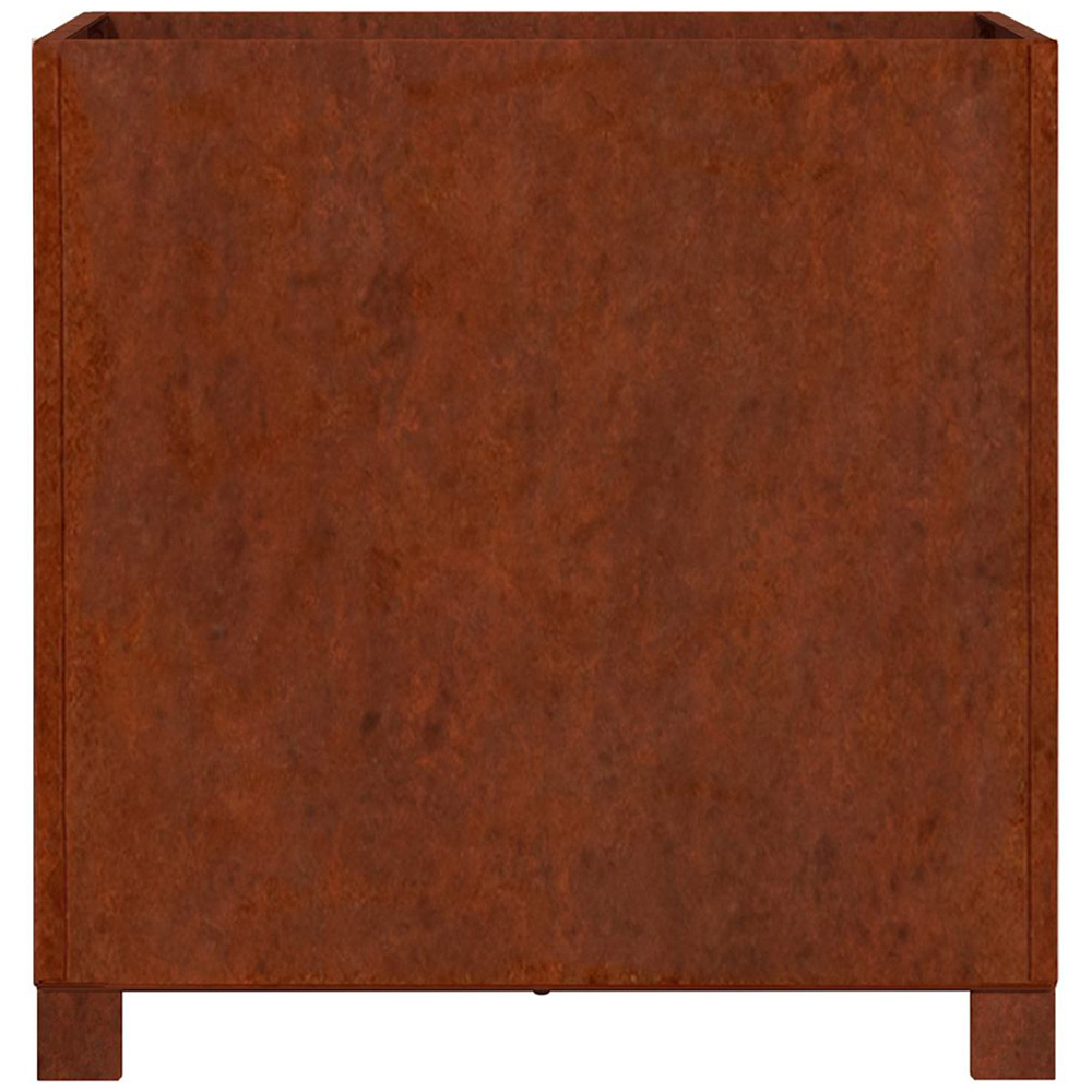 vidaXL Brown Corten Steel Garden Planter with Legs 50 x 50 x 50cm Image 4