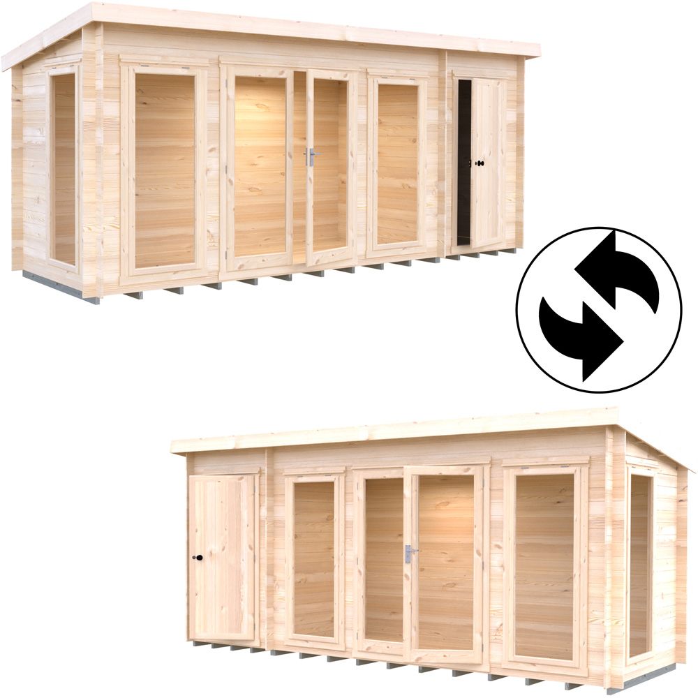 Shire Walsoken 10 x 17ft Dual-Purpose Pent Garden Log Cabin with Integral Storage Image 6