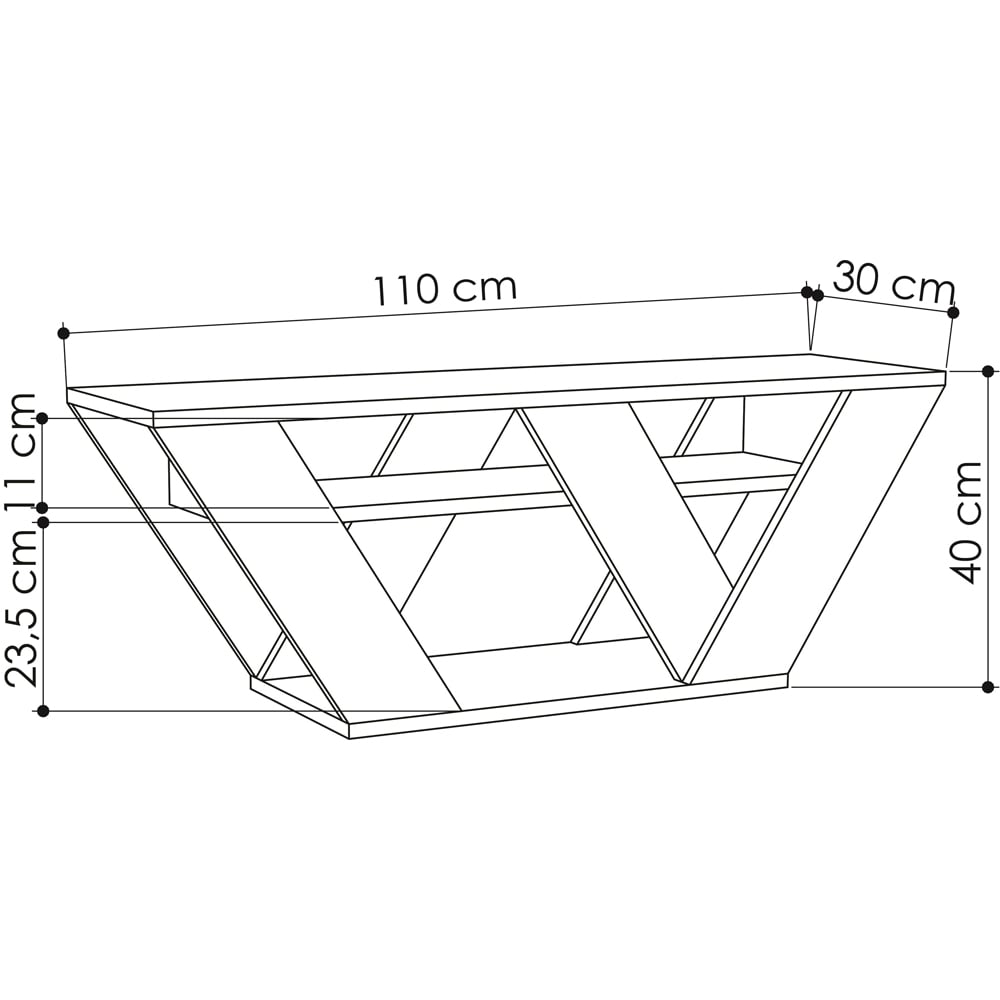 Decortie Pipralla 2 Shelf Gold Marble Effect Modern TV Unit Image 7