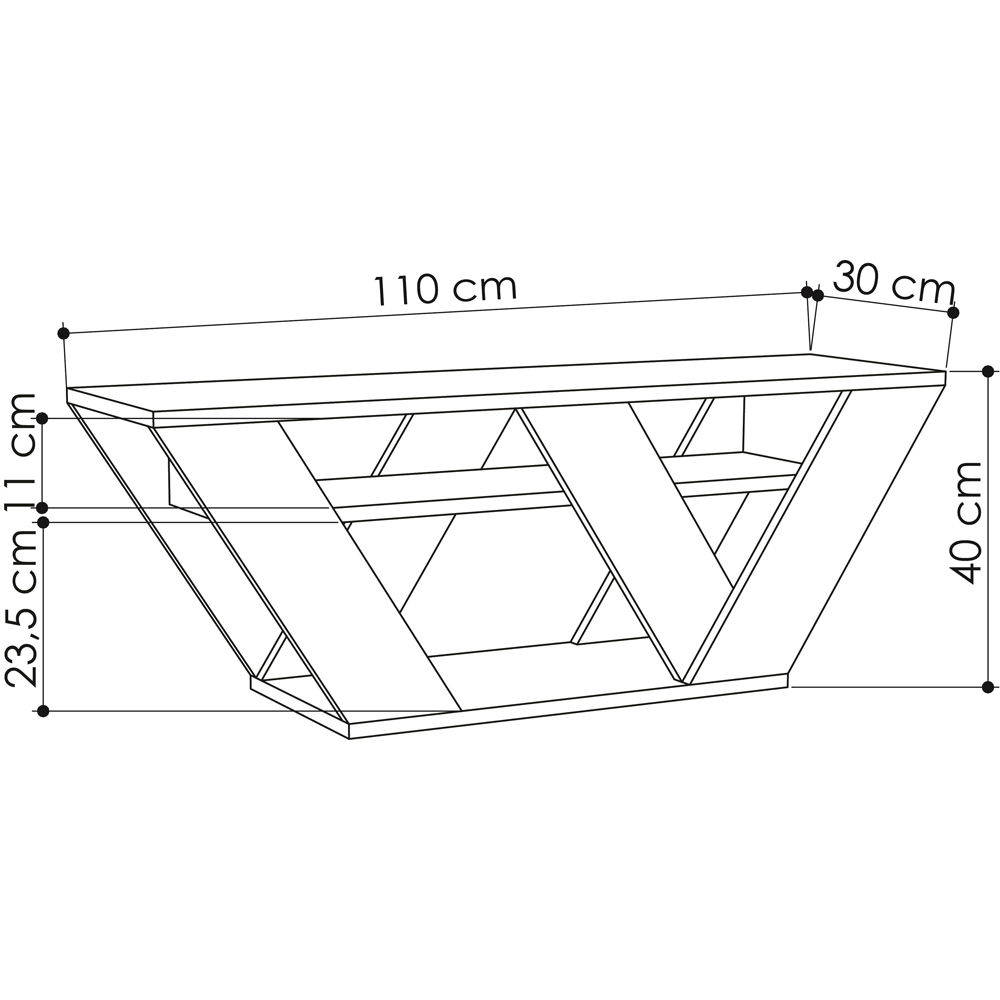 Decortie Pipralla 2 Shelf Dark Oak Effect Modern TV Unit Image 7