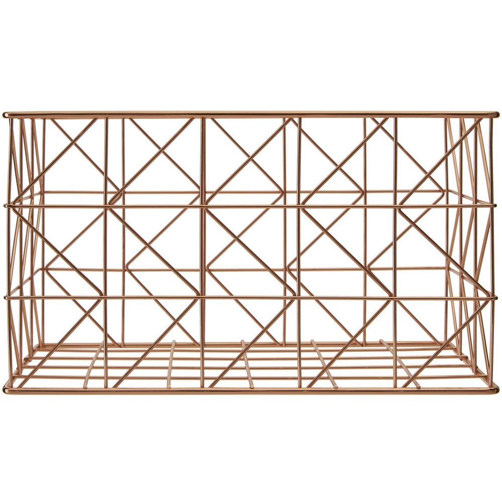 Premier Housewares Vertex Copper Finish Zigzag Wire Basket Image 1