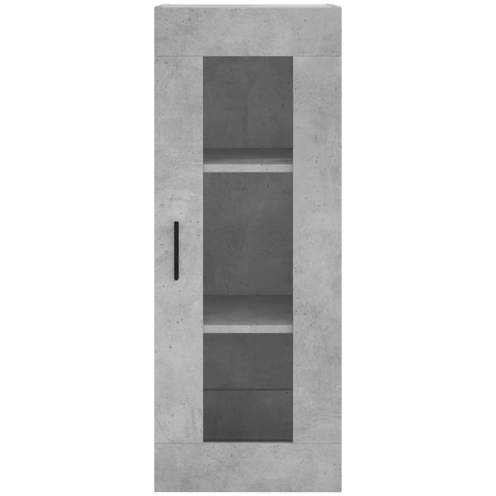 vidaXL Single Glass Door Concrete Grey Wall Mounted Slim Cabinet Image 6