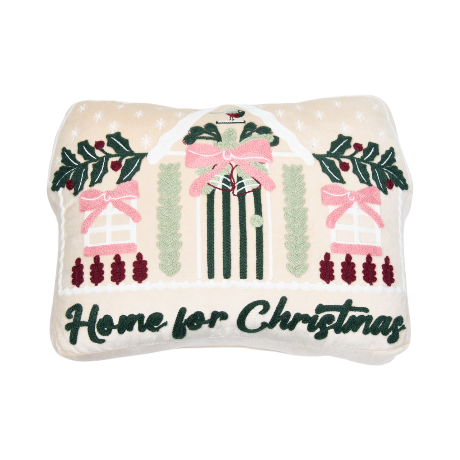 Home For Christmas Shaped Cushion Image