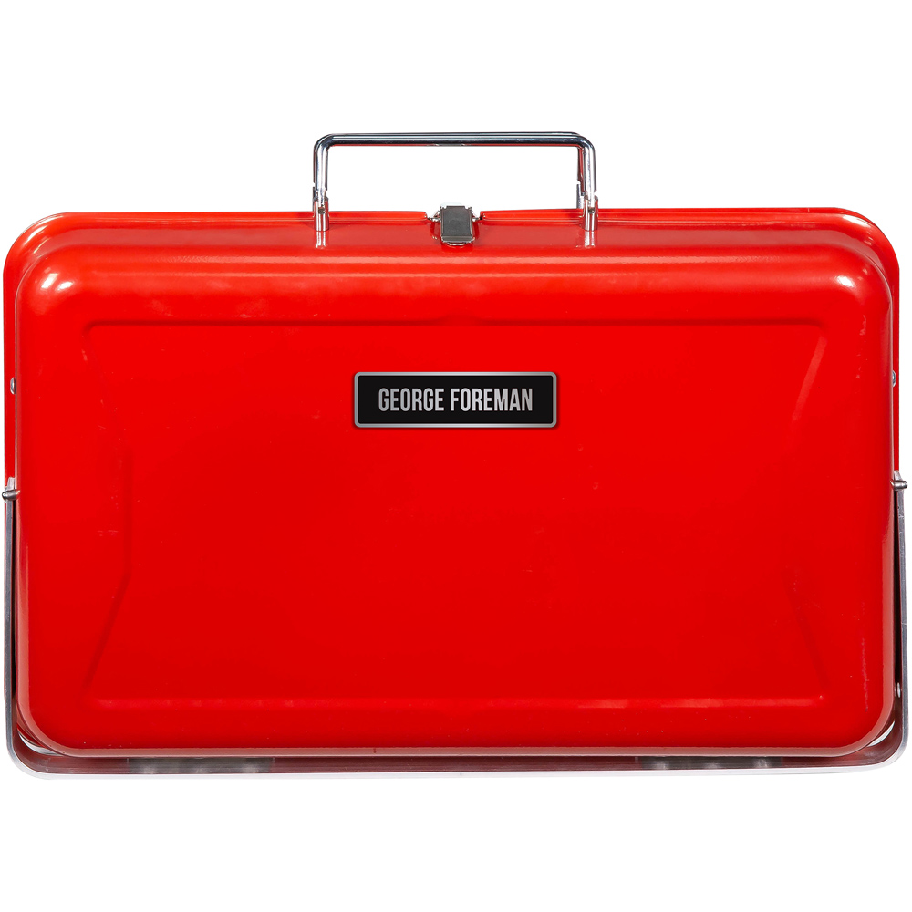 George Foreman Red Portable Briefcase Charcoal BBQ Image 3