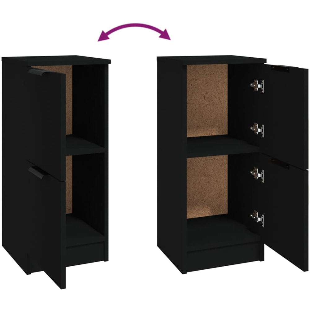 vidaXL 2 Door Black Sideboard Cabinet Set of 2 Image 7