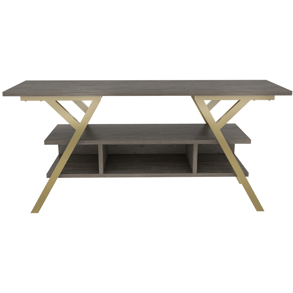 Decorotika Minerva 4 Shelf Gold Wenge TV Stand for 55 inch TV Image 3