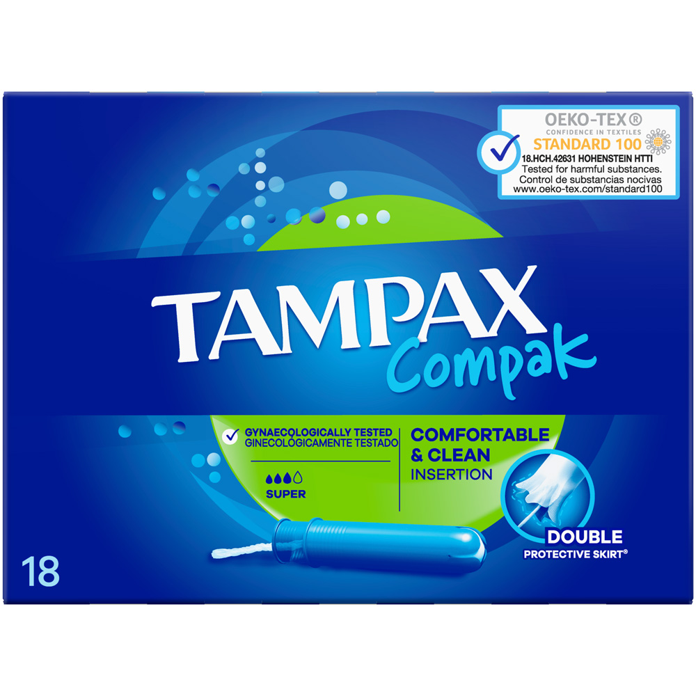 Tampax Compak Super Tampons with Applicator 18 Pack Image 2