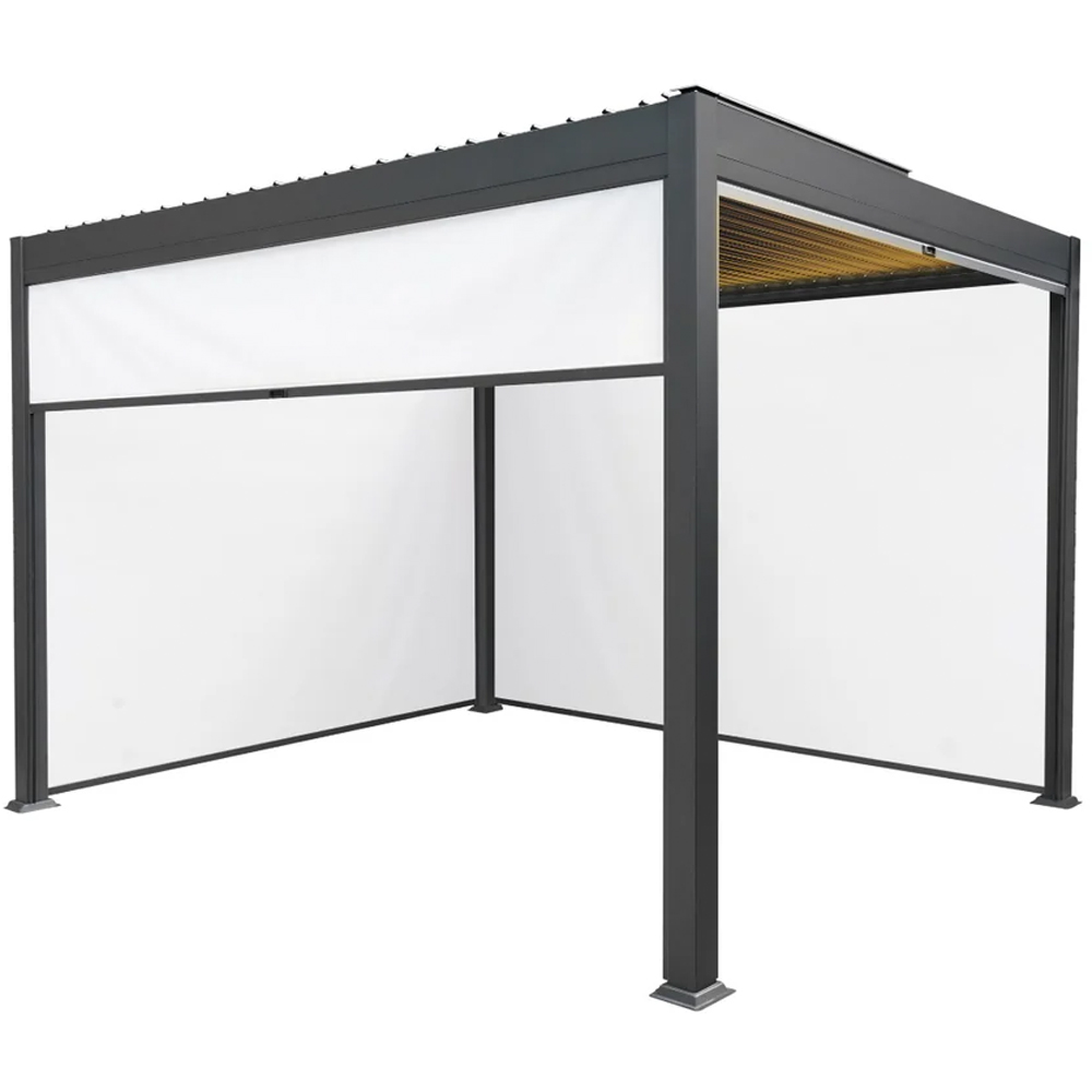 MonsterShop 3 x 3m Black Aluminium Pergola with LED Lights Image 2