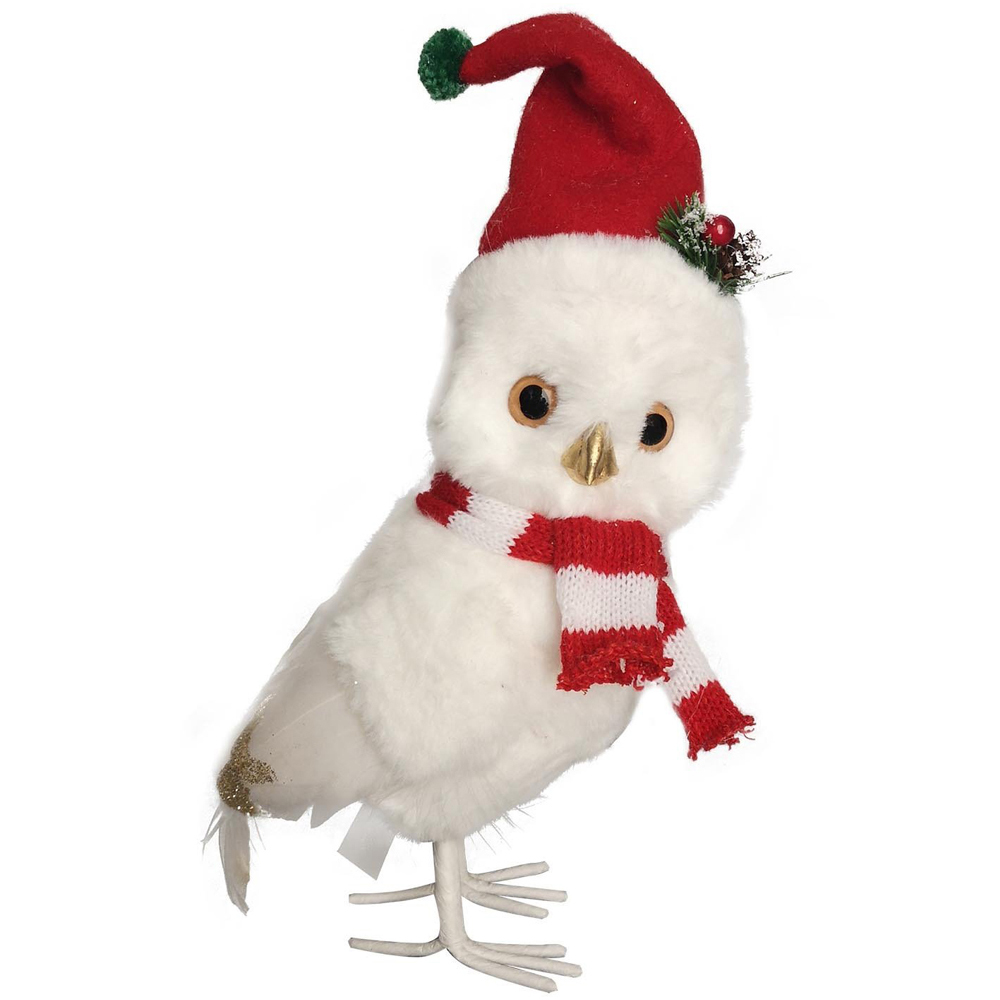 Owl with Red and White Scarf Image