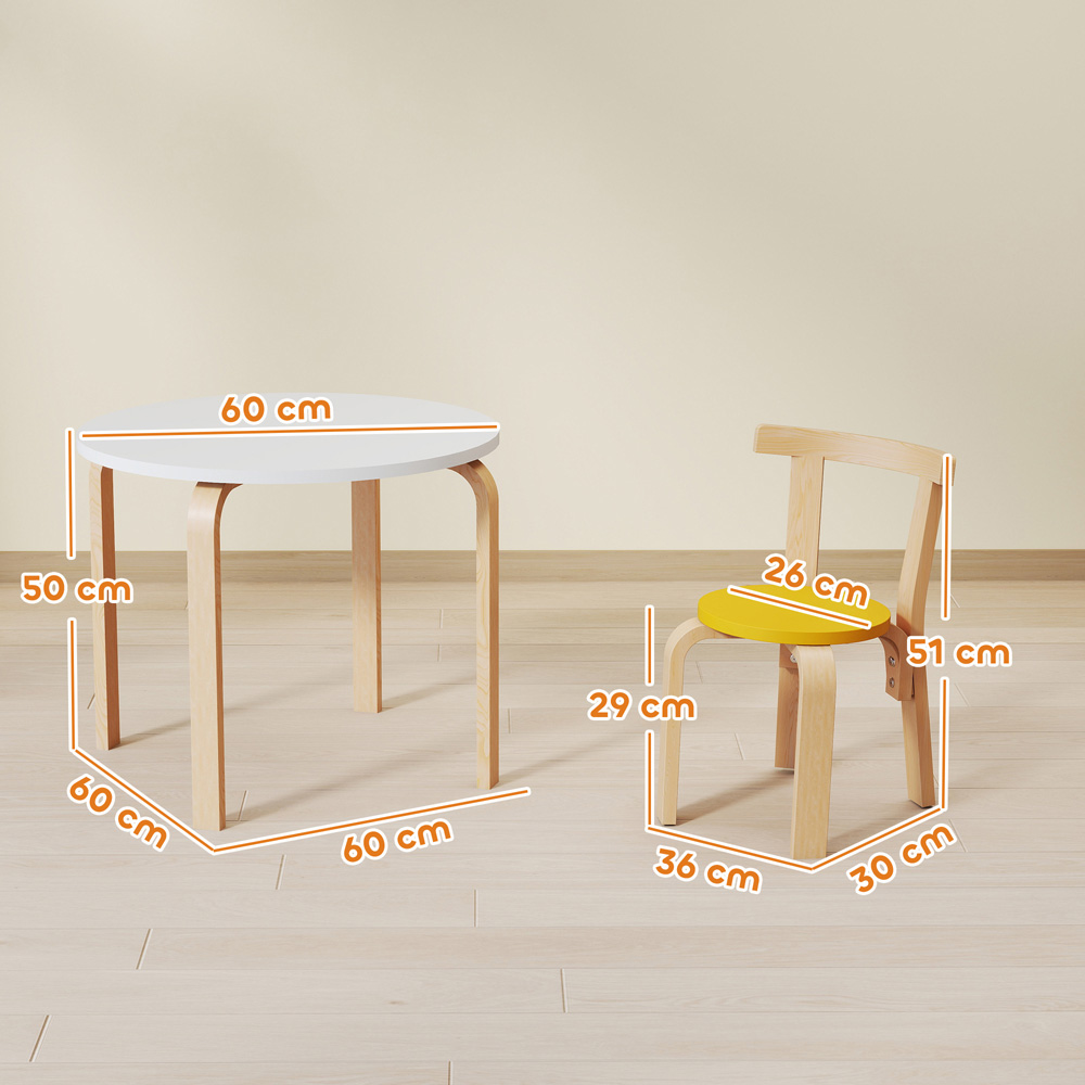 AIYAPLAY 5 Piece Wooden Kids Art Table and Chairs Set Image 9
