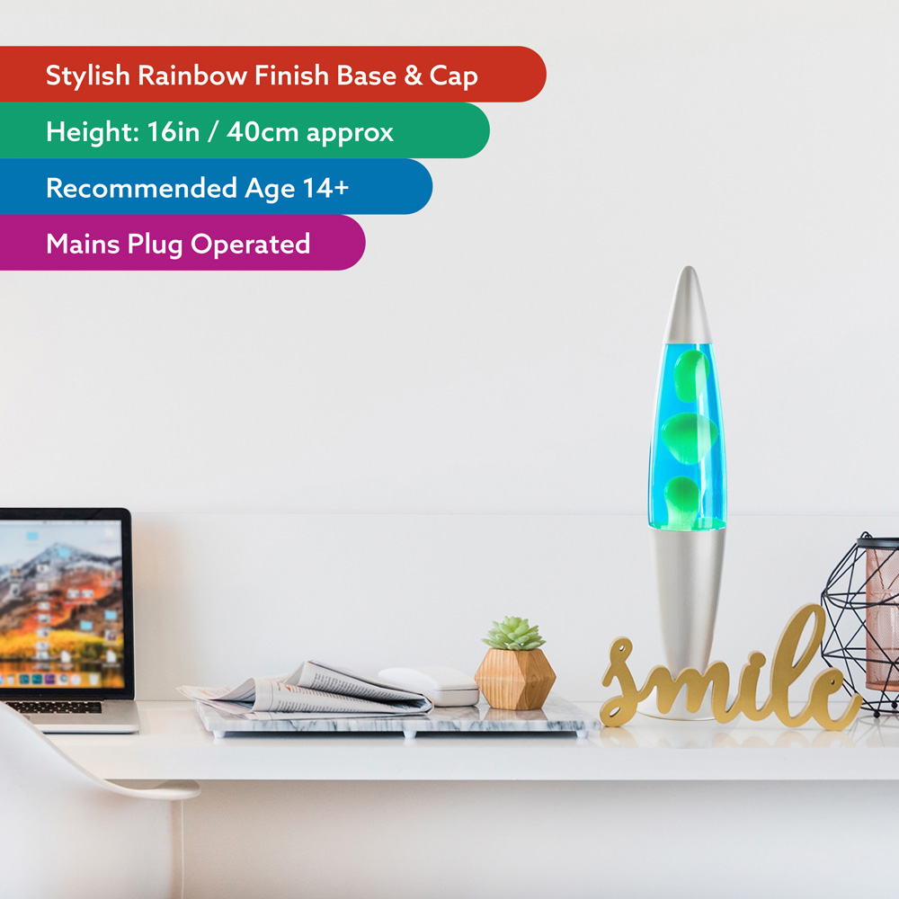 Global Gizmos Blue Liquid and Green Wax Lava Lamp 16 inch Image 6