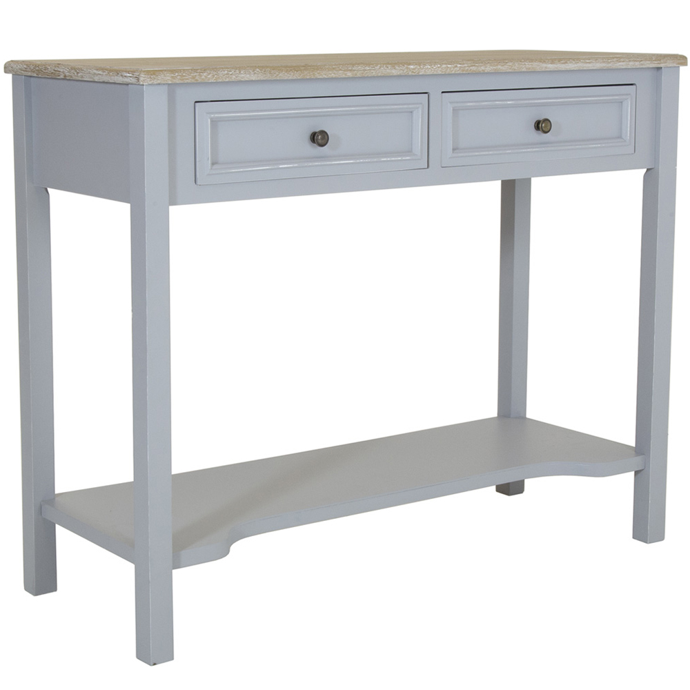 Charles Bentley Loxley 2 Drawers Grey Console Table Image 2