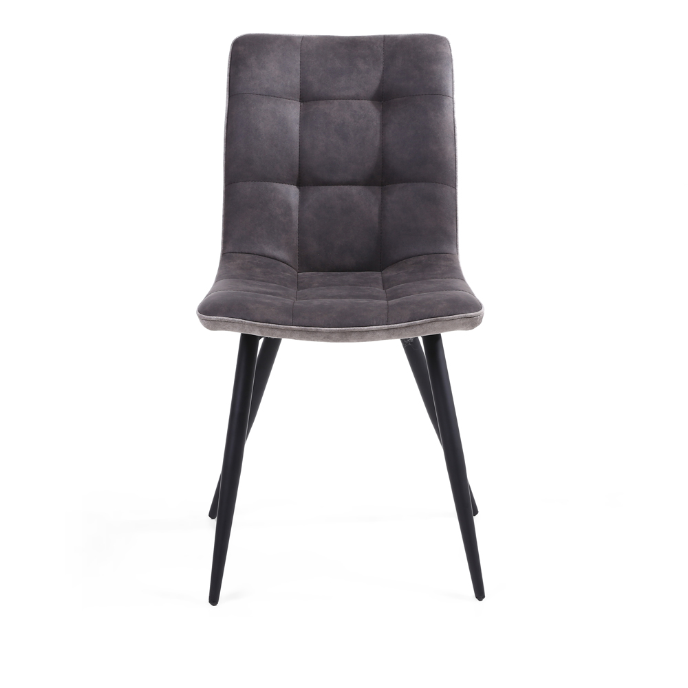 Rodeo Set of 2 Dark Grey Suede Effect Dining Chair Image 6
