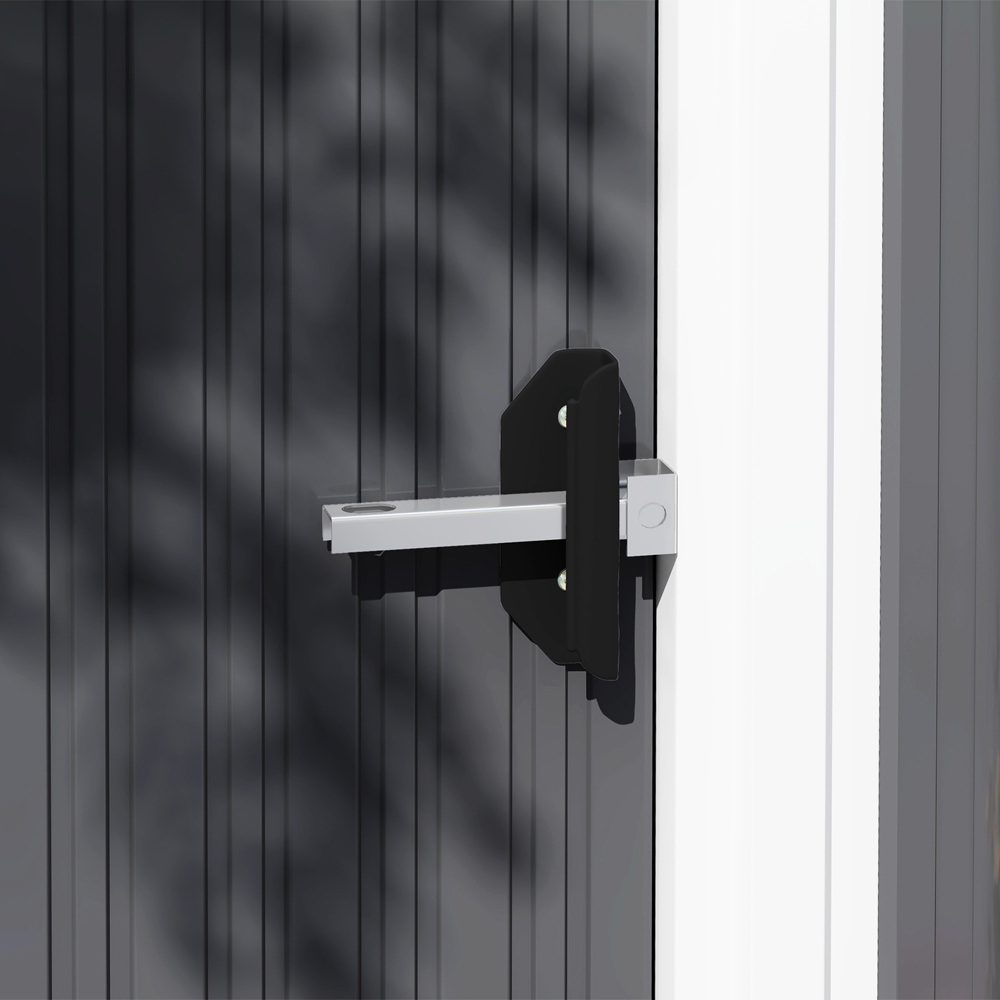 Outsunny 5 x 2.5ft Grey Sloped Roof Garden Storage Shed with Sliding Door Image 4